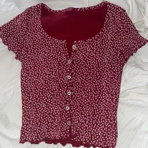 One Size John Galt button-up tee - flower pattern